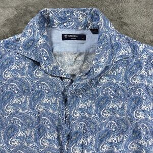 Daniel Cremieux Blue Label 100% Linen Paisley Print Long Sleeve Button Down
